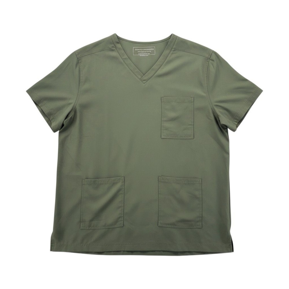 Scrubology Womans Scrub‎ Top Size 2XL Olive Green Nurse Doctor Medical Uniform